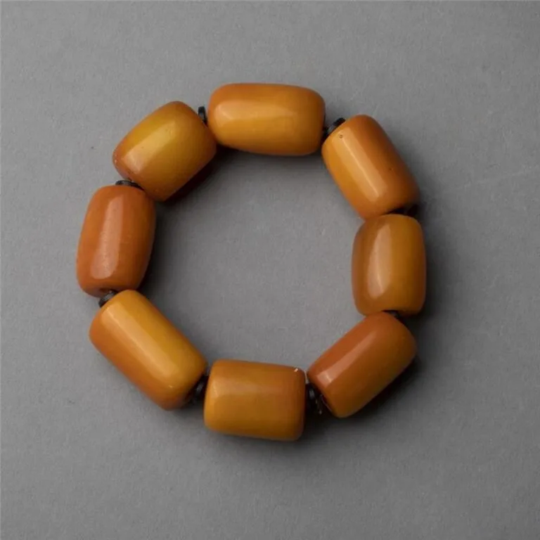 老蜜蠟筒珠手串